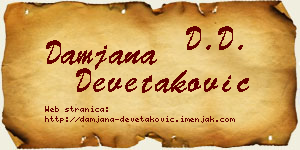 Damjana Devetaković vizit kartica